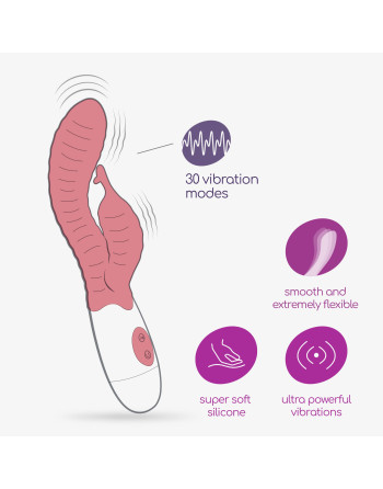 VIBRADOR CON ESTIMULADOR DE CLÍTORIS GUMMIE ROSA Y LUBRICANTE DE BASE AGUA INCLUIDO CRUSHIOUS