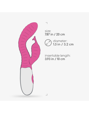 VIBRADOR CON ESTIMULADOR DE CLÍTORIS GUMMIE ROSA Y LUBRICANTE DE BASE AGUA INCLUIDO CRUSHIOUS
