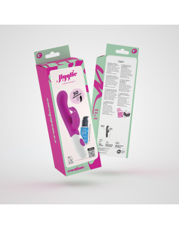 VIBRADOR CON ESTIMULADOR DE CLÍTORIS JIGGLIE Y LUBRICANTE DE BASE AGUA INCLUIDO CRUSHIOUS