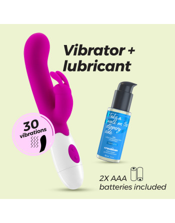 VIBRADOR CON ESTIMULADOR DE CLÍTORIS JIGGLIE Y LUBRICANTE DE BASE AGUA INCLUIDO CRUSHIOUS