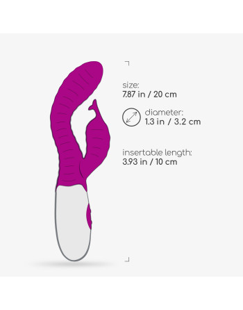 VIBRADOR COM ESTIMULADOR DE CLITÓRIS GUMMIE ROXO E LUBRIFICANTE À BASE DE ÁGUA INCLUÍDO CRUSHIOUS