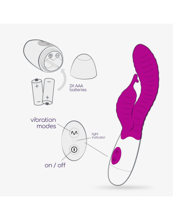 VIBRADOR COM ESTIMULADOR DE CLITÓRIS GUMMIE ROXO E LUBRIFICANTE À BASE DE ÁGUA INCLUÍDO CRUSHIOUS