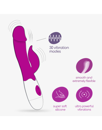 VIBRADOR CON ESTIMULADOR DE CLÍTORIS MOCHI MORADO Y LUBRICANTE DE BASE AGUA INCLUIDO CRUSHIOUS