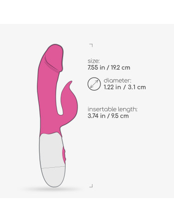 VIBRADOR CON ESTIMULADOR DE CLÍTORIS MOCHI ROSA Y LUBRICANTE DE BASE AGUA INCLUIDO CRUSHIOUS