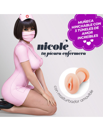 NICOLE LA ENFERMERA MUÑECA INFLABLE CON MASTURBADOR