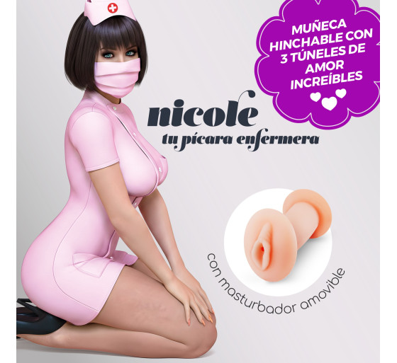 NICOLE LA ENFERMERA MUÑECA INFLABLE CON MASTURBADOR