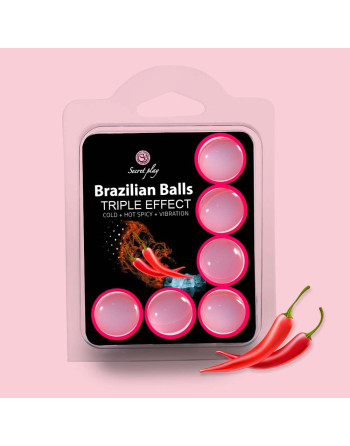 BOLAS LUBRICANTES BRAZILIAN BALLS EFECTO TRIPLO 6 X 4GR