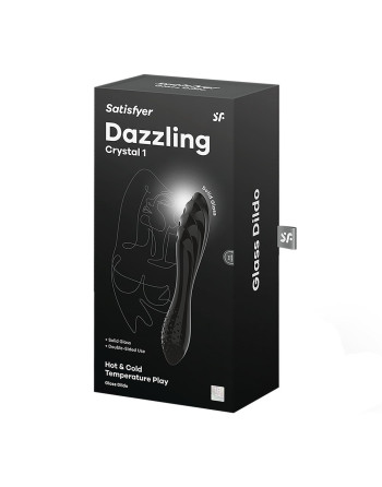 DILDO DE CRISTAL DAZZLING CRYSTAL 1 NEGRO SATISFYER