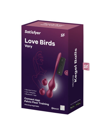 DISPOSITIVO DE ENTRENAMIENTO PÉLVICO LOVE BIRDS VARY CONNECT APP PELVIC FLOOR TRAINING ROJO SATISFYER