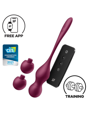 DISPOSITIVO DE ENTRENAMIENTO PÉLVICO LOVE BIRDS VARY CONNECT APP PELVIC FLOOR TRAINING ROJO SATISFYER