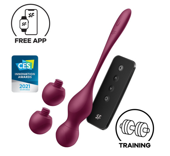 DISPOSITIVO DE ENTRENAMIENTO PÉLVICO LOVE BIRDS VARY CONNECT APP PELVIC FLOOR TRAINING ROJO SATISFYER