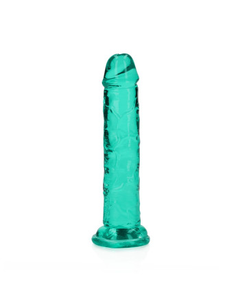 DILDO STRAIGHT REALISTIC CRYSTAL CLEAR 6 /14.5 CM VERDE REALROCK