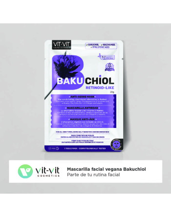 MASCARILLA DE TEJIDO FACIAL ANTI-EDAD BAKUCHIOL VIT VIT COSMETICS 20GR