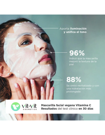 MÁSCARA DE TECIDO FACIAL VITAMIN C VIT VIT COSMETICS 20GR