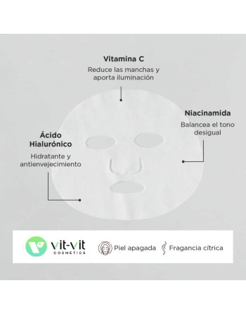 MASCARILLA DE TEJIDO FACIAL VITAMIN C VIT VIT COSMETICS 20GR
