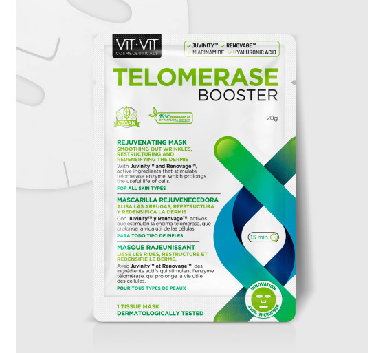 MÁSCARA DE TECIDO FACIAL TELOMERASE BOOSTER VIT VIT COSMETICS 20GR