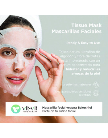 MASCARILLA DE TEJIDO FACIAL ANTI-EDAD BAKUCHIOL VIT VIT COSMETICS 20GR