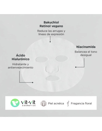 MASCARILLA DE TEJIDO FACIAL ANTI-EDAD BAKUCHIOL VIT VIT COSMETICS 20GR