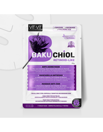 MÁSCARA DE TECIDO FACIAL ANTI-IDADE BAKUCHIOL VIT VIT COSMETICS 20GR