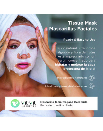 MÁSCARA DE TECIDO FACIAL CERAMIDE RESTORATIVE VIT VIT COSMETICS 20GR