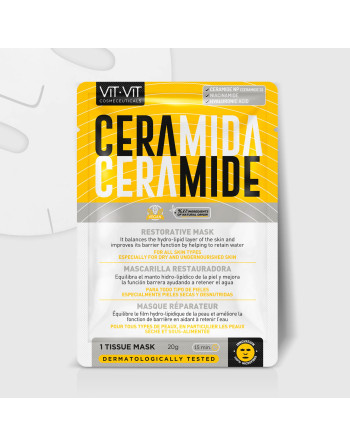 MÁSCARA DE TECIDO FACIAL CERAMIDE RESTORATIVE VIT VIT COSMETICS 20GR