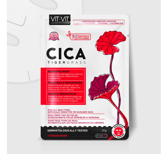 MASCARILLA DE TEJIDO FACIAL CICA TIGERGRASS VIT VIT COSMETICS 20GR