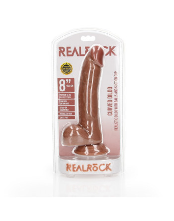 DILDO REALISTA CON TESTICULOS CURVED 8 /20.5 CM REALROCK