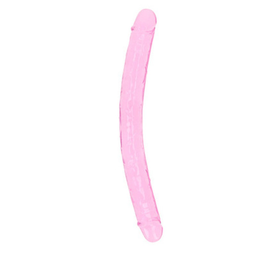 DILDO DUPLO CRYSTAL CLEAR 13 /34 CM ROSA REALROCK