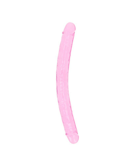 DILDO DUPLO CRYSTAL CLEAR 13 /34 CM ROSA REALROCK