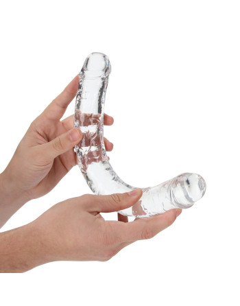 DILDO DOBLE CRYSTAL CLEAR 13 /34 CM TRANSPARENTE REALROCK