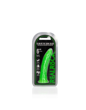 DILDO SLIM REALISTIC GLOW IN THE DARK 6 /15.5 CM REALROCK