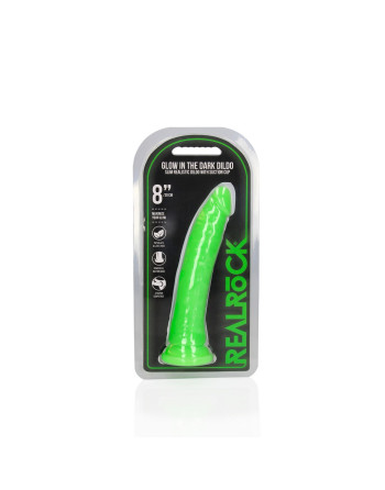 DILDO SLIM REALISTIC GLOW IN THE DARK 8'' / 20 CM REALROCK