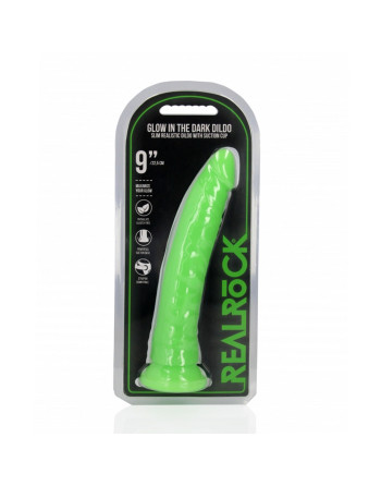 DILDO SLIM REALISTIC GLOW IN THE DARK 9'' / 22,5 CM REALROCK