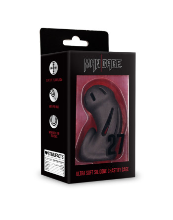 JAULA MODEL 27 ULTRA SOFT SILICONE CHASTITY PRETO MANCAGE