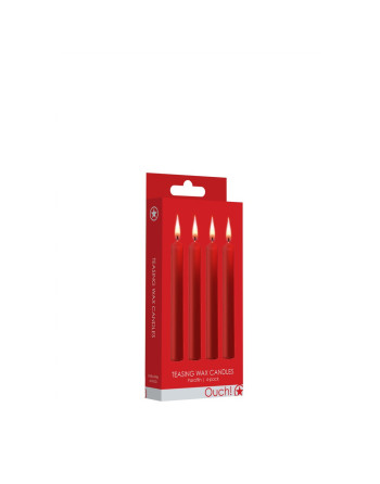 CONJUNTO DE 4 VELAS VERMELHAS TEASING WAX CANDLES OUCH!