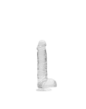 DILDO REALISTA CON TESTICULOS CRYSTAL CLEAR 6 /15 CM TRANSPARENTE REALROCK