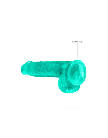 DILDO REALISTA COM TESTÍCULOS CRYSTAL CLEAR 6 /15 CM VERDE REALROCK