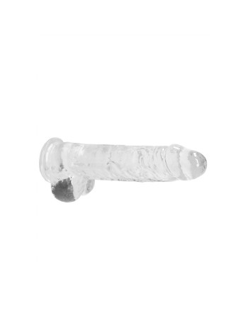 DILDO REALISTA CON TESTICULOS CRYSTAL CLEAR 9 /23CM TRANPARENTE REALROCK