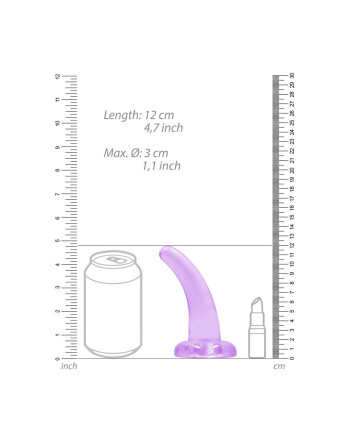 DILDO NON-REALISTIC CRYSTAL CLEAR 5 /11,5 CM MORADO REALROCK