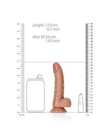 DILDO REALISTA CON TESTICULOS CURVED 6 /15,5 CM REALROCK
