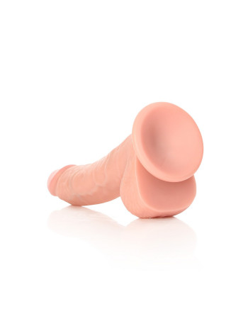 DILDO REALISTA COM TESTÍCULOS CURVED 8 /20,5 CM FLESH REALROCK