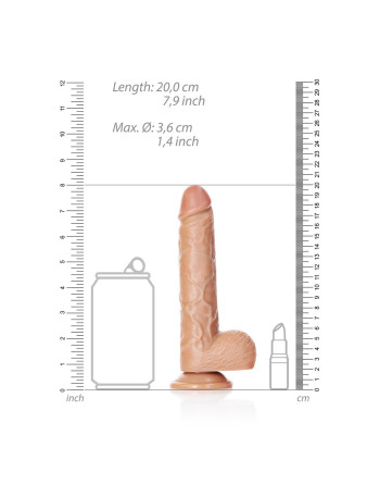 DILDO REALISTA COM TESTÍCULOS STRAIGHT 7 /18 CM REALROCK