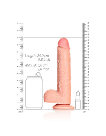 DILDO REALISTA CON TESTICULOS STRAIGHT 9 /23 CM FLESH REALROCK