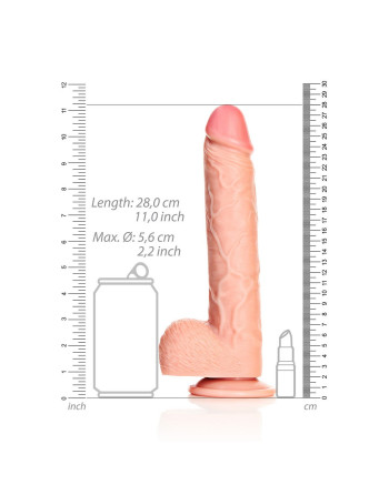 DILDO REALISTA COM TESTÍCULOS STRAIGHT 9 /23 CM REALROCK
