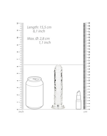 DILDO STRAIGHT REALISTIC CRYSTAL CLEAR 6 /14,5 CM TRANSPARENTE REALROCK