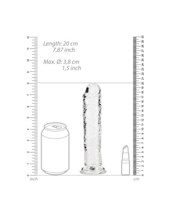 DILDO STRAIGHT REALISTIC CRYSTAL CLEAR 7 /18 CM TRANSPARENTE REALROCK
