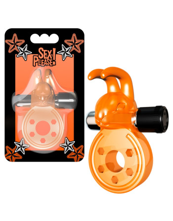 ANILLO PARA EL PENE CON VIBRACIÓN SEX PLEASE! BAXTER NARANJA
