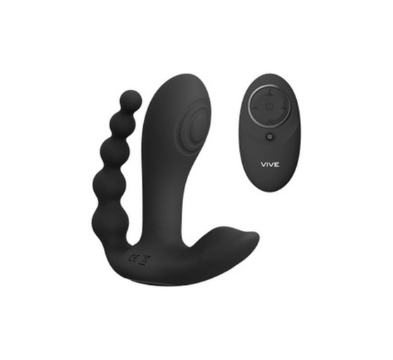 ESTIMULADOR CON DOBLE PENETRACIÓN KATA PULSE WAVE NEGRO VIVE 