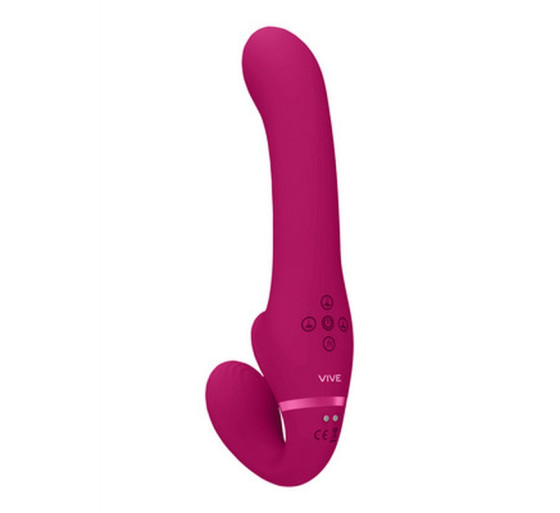 STRAP-ON SIN ARNÉS AI DUAL VIBRATING AIR WAVE TICKLER VIVE