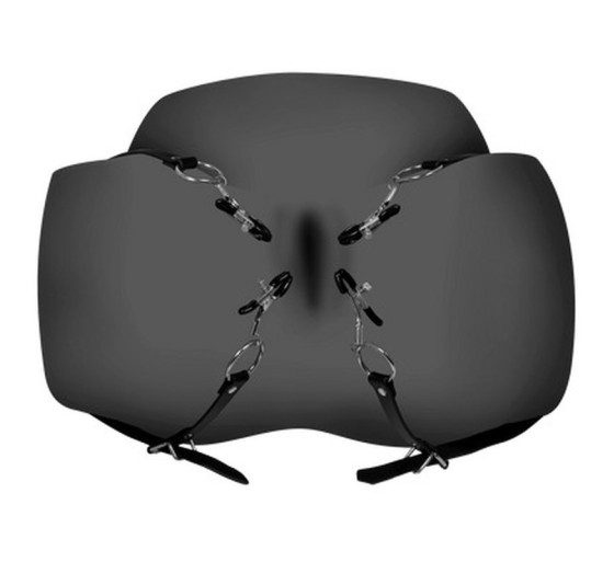 SEPARADOR  XTREME LABIA SPREADER WITH CLAMPS NEGRO OUCH!